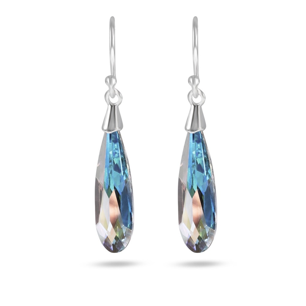 NEW Sterling Silver Crystal Drop Earrings
